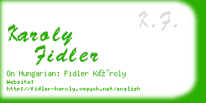 karoly fidler business card